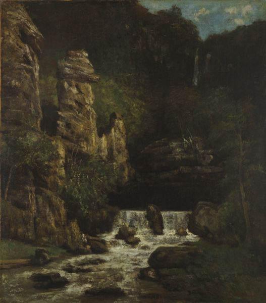Gustave Courbet Landscape with Waterfall oil painting image